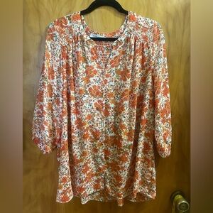 Rose & Olive Vibrant 1X Floral Blouse